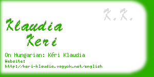 klaudia keri business card