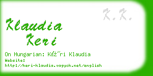 klaudia keri business card